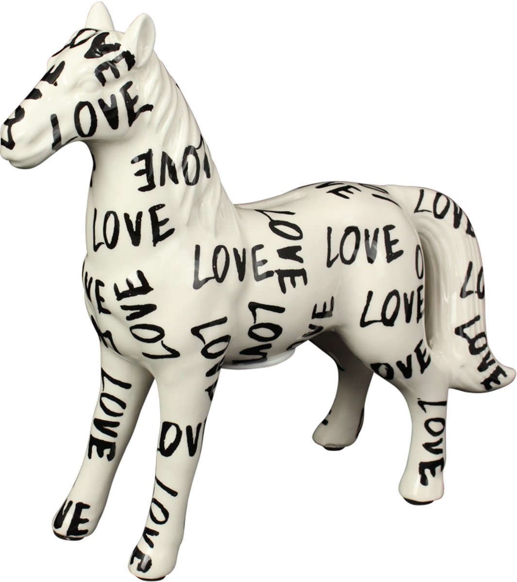 Horse Cooper spaarpot | paard - zwart-witte love print | Pomme pidou